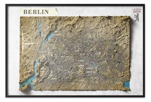 Poster: Mappa isometrica: Berlino - città in marrone
