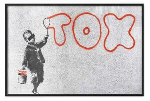 Poster: Tossico - graffiti industriale in stile Banksy con ragazzo e scritta