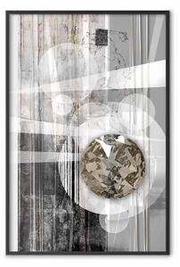 Poster: Simmetria argento - astrazione industriale con sfera