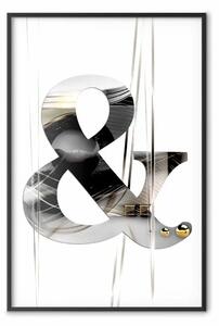 Poster: Moderno & - unica astrazione tipografica in argento su sfondo bianco