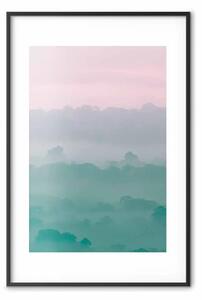 Poster: Alba nebbiosa - paesaggio nebbia pastello
