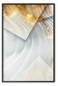 Poster: Dimensione cashmere - astrazione geometrica in onde con accenti dorati