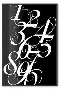 Poster: Calligrafia dei numeri - numeri eleganti in b/n