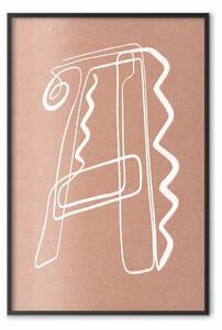 Poster: Stile A - astrazione artistica in lineart bianco a forma di lettera