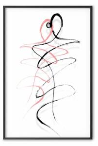 Poster: Passione intrecciata - astrazione in onde con silhouette umane