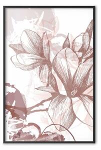 Poster: Mondo delle magnolie - fiori marroni