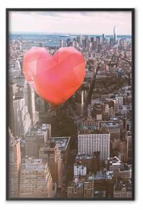 Poster: Cuore città - pallone amore su sfondo architettonico