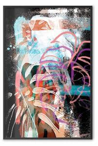 Poster: Espressione colorata - astrazione multicolore con motivo floreale