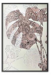 Poster: Meccanismo naturale - astrazione con foglie di monstera