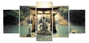 Quadro Sorriso di Buddha (5 pezzi) largo