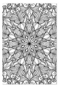 Quadro contemporaneo Mandala monocromatico verticale