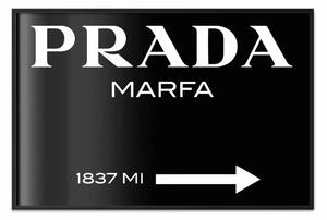 Poster: Prada nero - marchio moda in inglese su sfondo nero