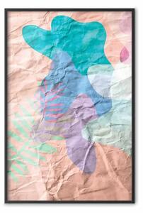 Poster: Forme pastello - pattern astratto su carta sgualcita