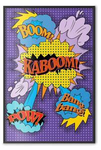 Poster: Kaboom! - scritte in inglese con disegni colorati in stile pop art