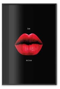 Poster: Passione - labbra rosse e scritte inglesi bianche su sfondo nero