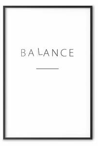 Poster: Equilibrio - nero in inglese su sfondo bianco