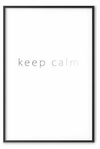 Poster: Keep Calm - nero scritta che svanisce in inglese su sfondo bianco