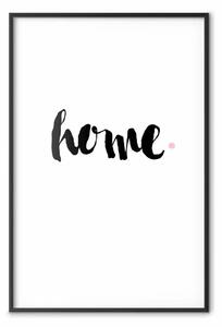 Poster: Casa e punto - scritta artistica in inglese su sfondo bianco