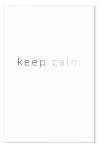 Quadro moderno Keep calm - scritta minimalista in inglese su uno sfondo bianco