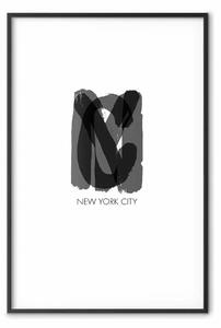 Poster: New York City - scritte nere abbreviate
