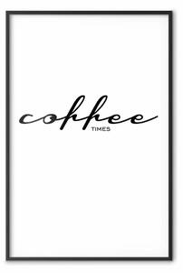 Poster: Coffee Times - scritta artistica in inglese su sfondo bianco