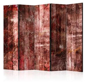 Paravento design Legno viola II - texture di tavole di legno tonalità rosse