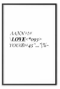 Poster: Codice d'amore - scritta in inglese con numeri