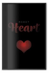 Poster: Cuore di robot - scritte in inglese con cuore rosso su sfondo nero