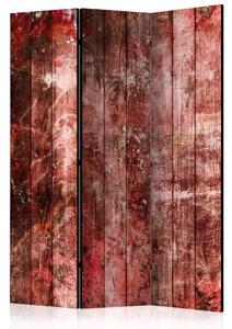 Paravento separè Legno viola - texture di tavole di legno tinte di rosso