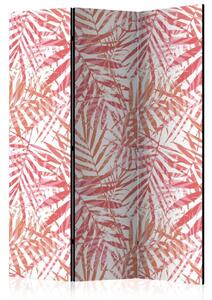 Paravento Rosso palma - texture chiara di foglie di palma rosse su sfondo bianco