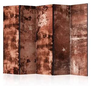 Paravento Betonage marrone II - texture di cemento marrone con sfondo irregolare