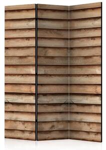Paravento design Equatore desertico - texture di tavole di legno marrone con nodi