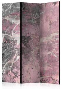 Paravento design Primavera di pietra - texture di pietra con delicato motivo rosso