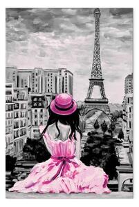 Quadro contemporaneo Colore parigino verticale rosa