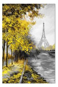 Quadro moderno Canale parigino verticale giallo