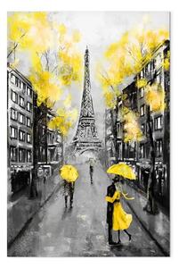 Quadro su tela Rendez-vous parigino verticale giallo