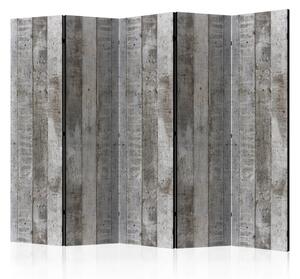 Paravento design Cassero di cemento II - tavole di legno con texture di cemento