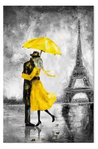 Quadro Nebbia parigina giallo verticale