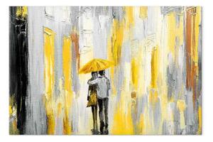 Quadro contemporaneo Ombrello innamorato giallo largo