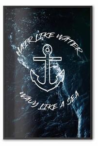 Poster: Capelli come l'acqua - scritte in inglese su fondo marino