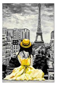 Quadro su tela Colore parigino verticale giallo