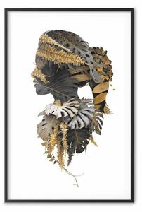 Poster: Uomo giungla - ritratto astratto umano in stile vegetale