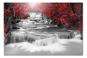 Quadro contemporaneo Cascata di pensieri largo rosso