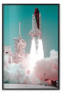 Poster: Nuova era - razzo nello spazio con scia di fumo
