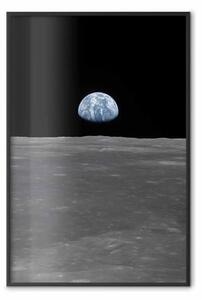 Poster: Lontano da casa - vista dalla luna della Terra nello spazio profondo
