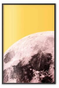 Poster: Luna solare - texture della luna su sfondo giallo contrastante
