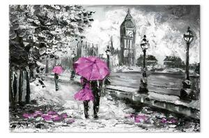 Quadro su tela Passeggiata a Londra rosa largo