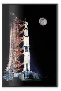 Poster: Destinazione - razzo in attracco su sfondo lunare