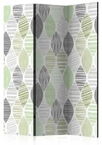 Paravento Lacrime verdi - texture di figure geometriche a strisce astratte