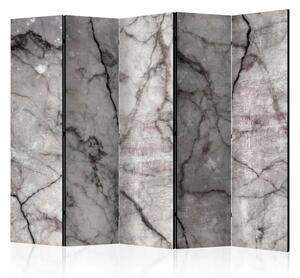 Paravento Marmo grigio II - texture di marmo grigio con disegni scuri